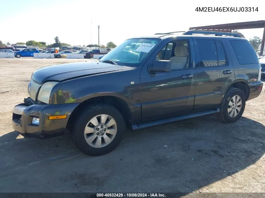 2006 Mercury Mountaineer Convenience VIN: 4M2EU46EX6UJ03314 Lot: 40772578