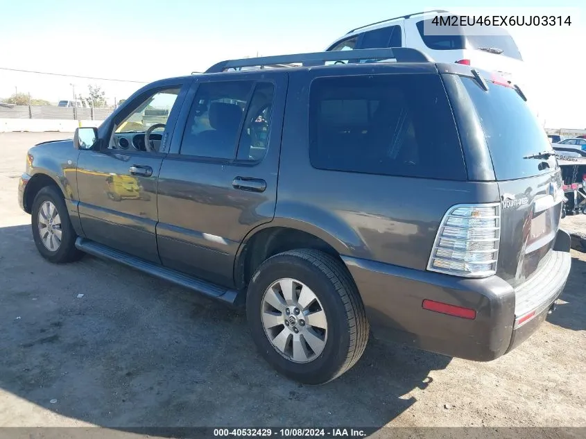 2006 Mercury Mountaineer Convenience VIN: 4M2EU46EX6UJ03314 Lot: 40772578