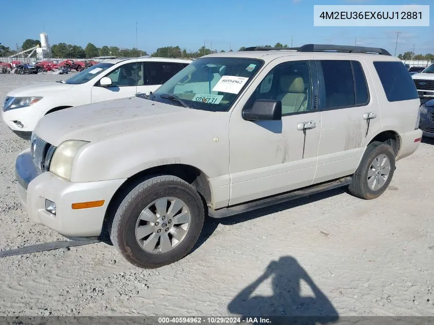 2006 Mercury Mountaineer Convenience VIN: 4M2EU36EX6UJ12881 Lot: 40594962