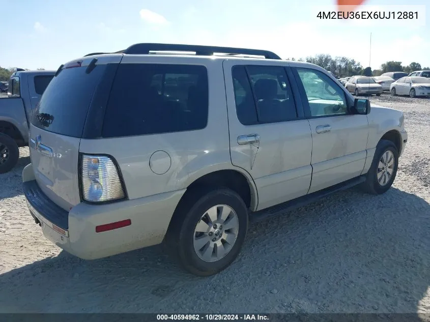 2006 Mercury Mountaineer Convenience VIN: 4M2EU36EX6UJ12881 Lot: 40594962