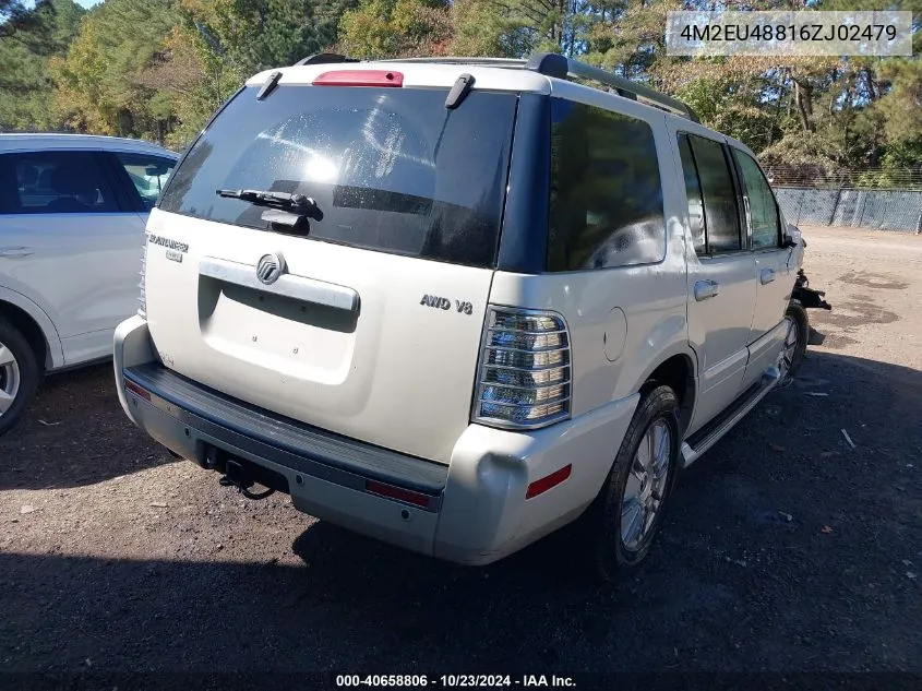 2006 Mercury Mountaineer Premier VIN: 4M2EU48816ZJ02479 Lot: 40658806