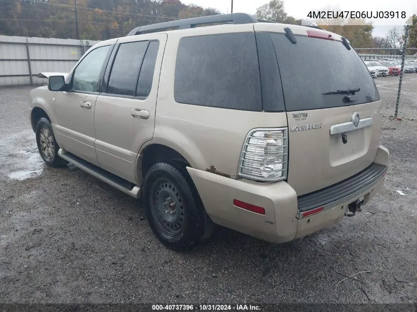 2006 Mercury Mountaineer Luxury VIN: 4M2EU47E06UJ03918 Lot: 40737396