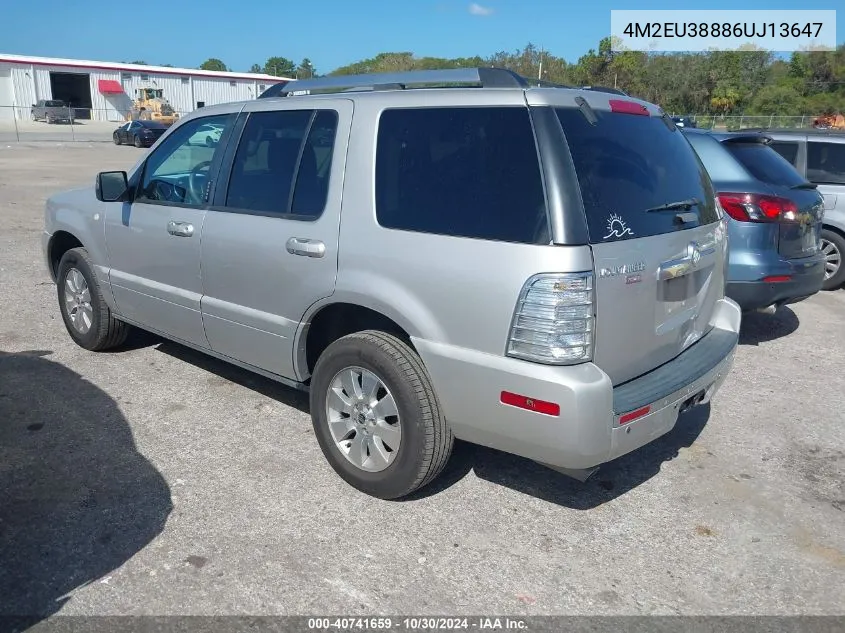 2006 Mercury Mountaineer Premier VIN: 4M2EU38886UJ13647 Lot: 40741659