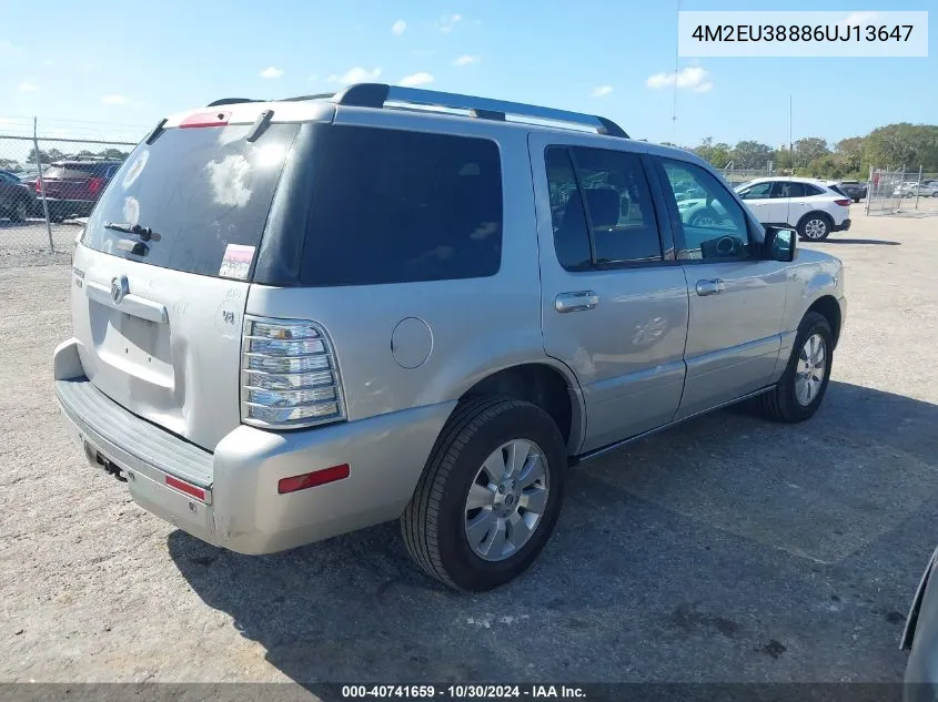 2006 Mercury Mountaineer Premier VIN: 4M2EU38886UJ13647 Lot: 40741659