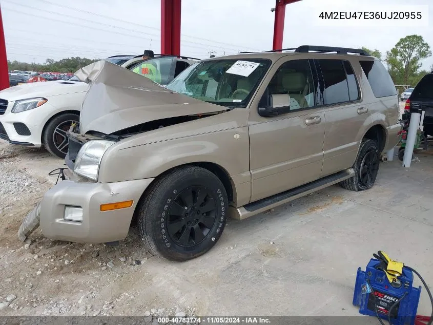 2006 Mercury Mountaineer Luxury VIN: 4M2EU47E36UJ20955 Lot: 40783774