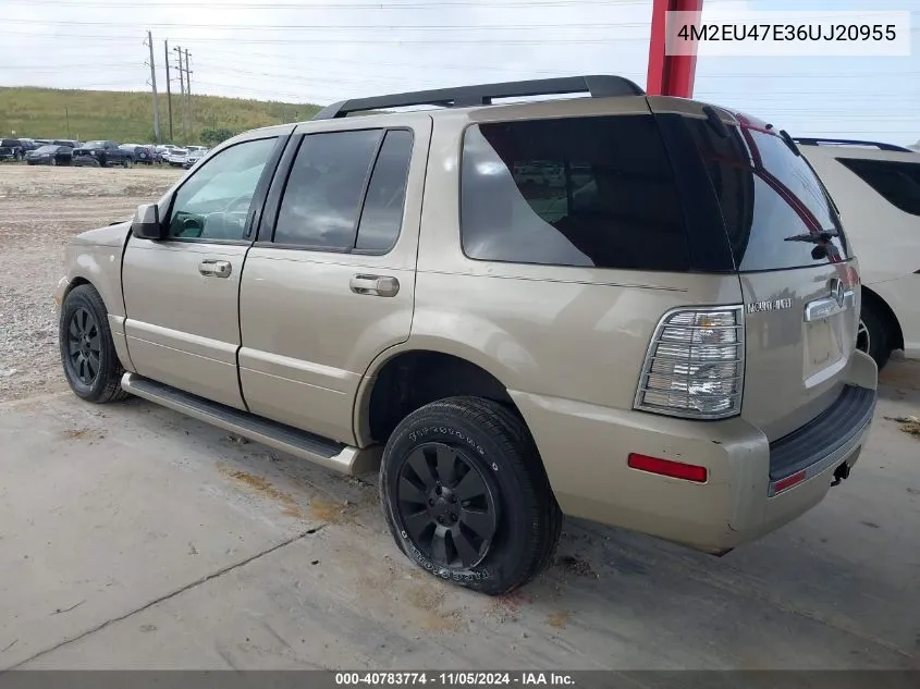 2006 Mercury Mountaineer Luxury VIN: 4M2EU47E36UJ20955 Lot: 40783774