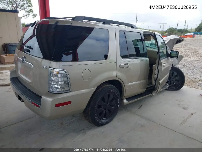 2006 Mercury Mountaineer Luxury VIN: 4M2EU47E36UJ20955 Lot: 40783774