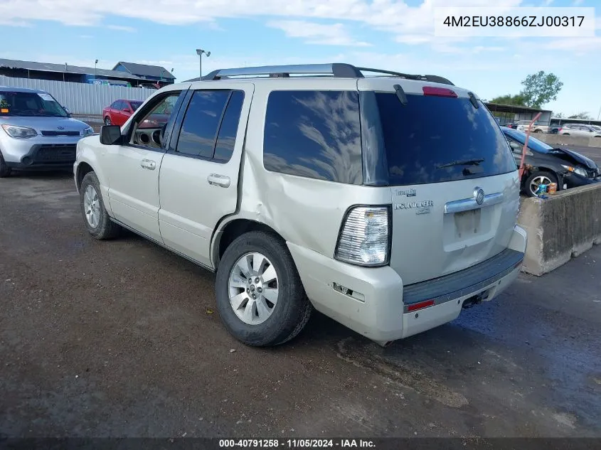 2006 Mercury Mountaineer Premier VIN: 4M2EU38866ZJ00317 Lot: 40791258