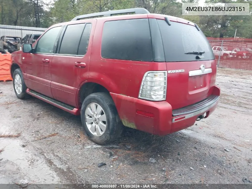 2006 Mercury Mountaineer Luxury VIN: 4M2EU37E86UJ23151 Lot: 40803697