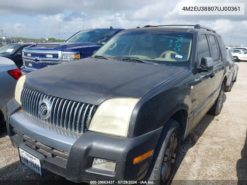 2007 Mercury Mountaineer Premier VIN: 4M2EU38807UJ00361 Lot: 39863437