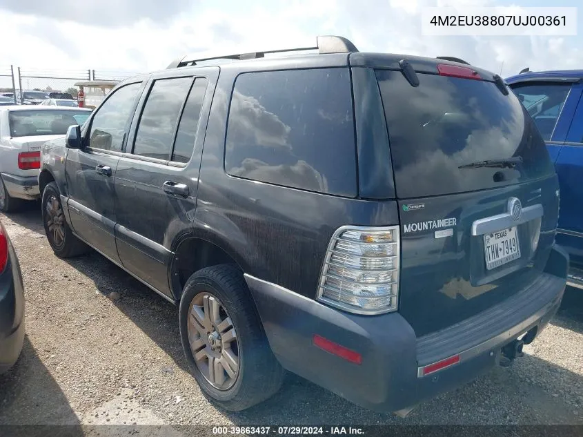 2007 Mercury Mountaineer Premier VIN: 4M2EU38807UJ00361 Lot: 39863437