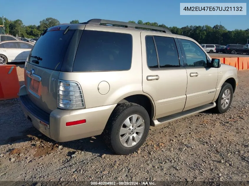 2007 Mercury Mountaineer VIN: 4M2EU47E67UJ21132 Lot: 40204952