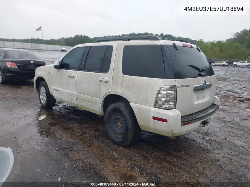 2007 Mercury Mountaineer VIN: 4M2EU37E57UJ18894 Lot: 40309448