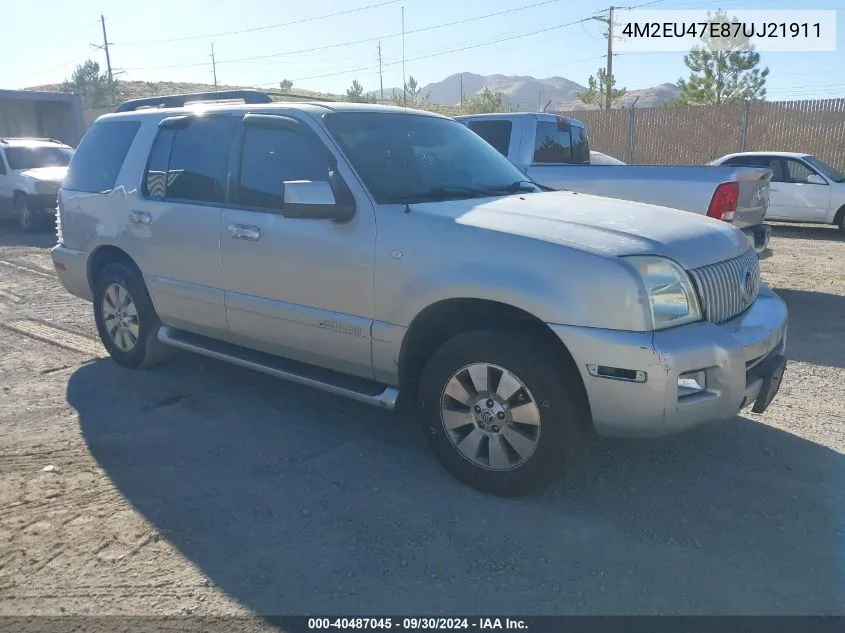 2007 Mercury Mountaineer VIN: 4M2EU47E87UJ21911 Lot: 40487045