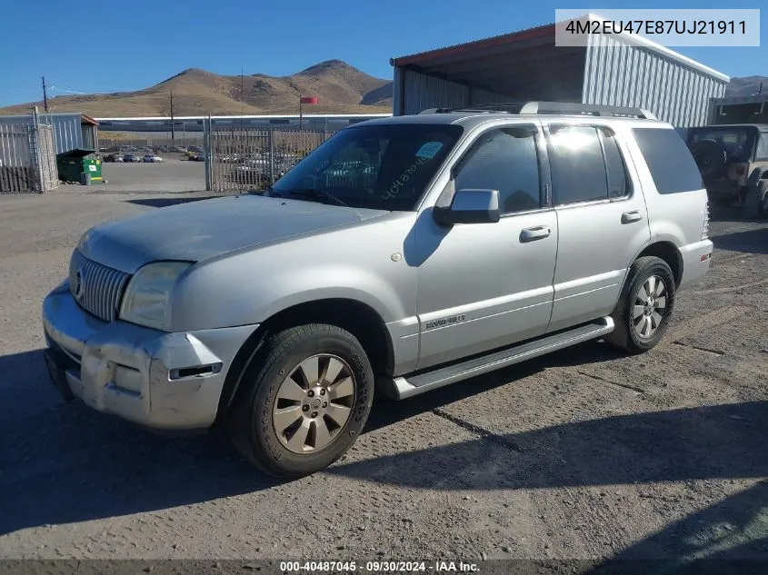 2007 Mercury Mountaineer VIN: 4M2EU47E87UJ21911 Lot: 40487045