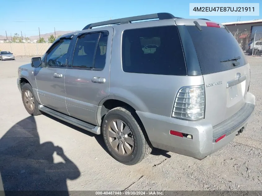 2007 Mercury Mountaineer VIN: 4M2EU47E87UJ21911 Lot: 40487045