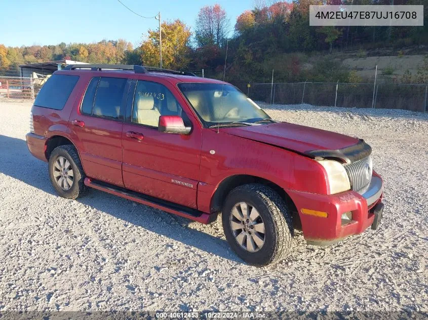 2007 Mercury Mountaineer VIN: 4M2EU47E87UJ16708 Lot: 40612453