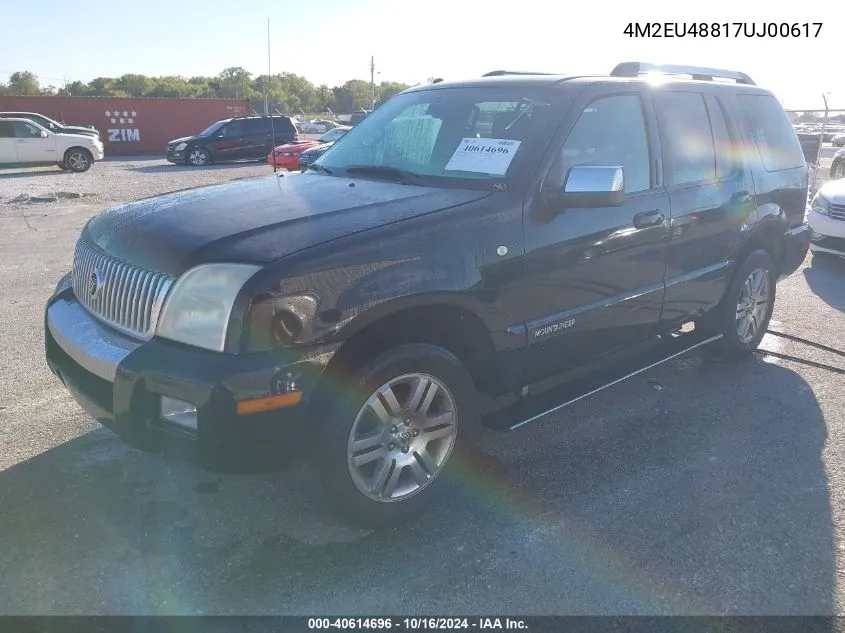 2007 Mercury Mountaineer Premier VIN: 4M2EU48817UJ00617 Lot: 40614696