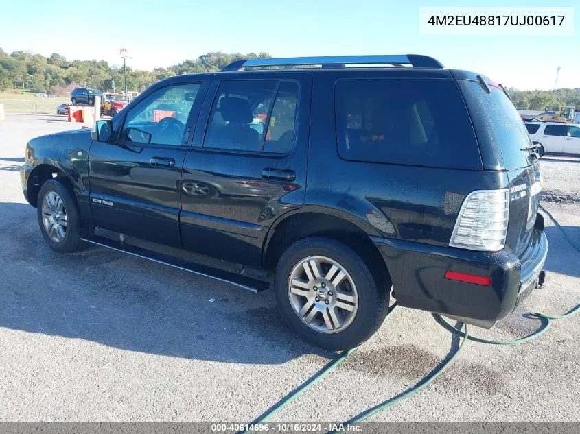 2007 Mercury Mountaineer Premier VIN: 4M2EU48817UJ00617 Lot: 40614696