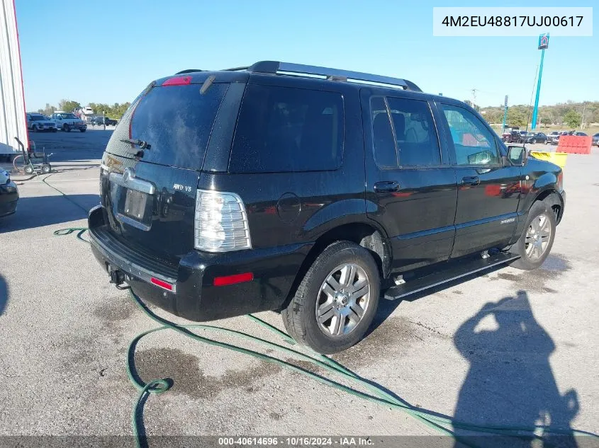 2007 Mercury Mountaineer Premier VIN: 4M2EU48817UJ00617 Lot: 40614696