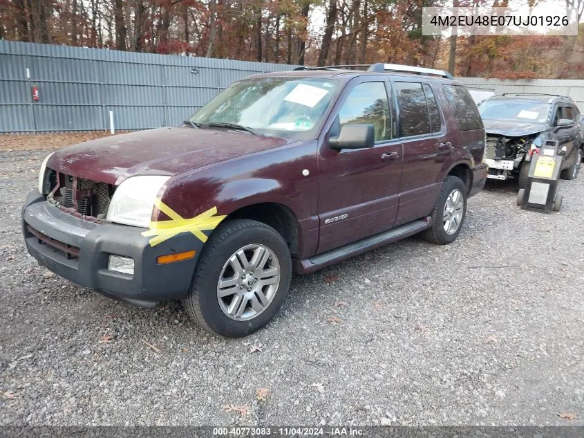 2007 Mercury Mountaineer Premier VIN: 4M2EU48E07UJ01926 Lot: 40773083