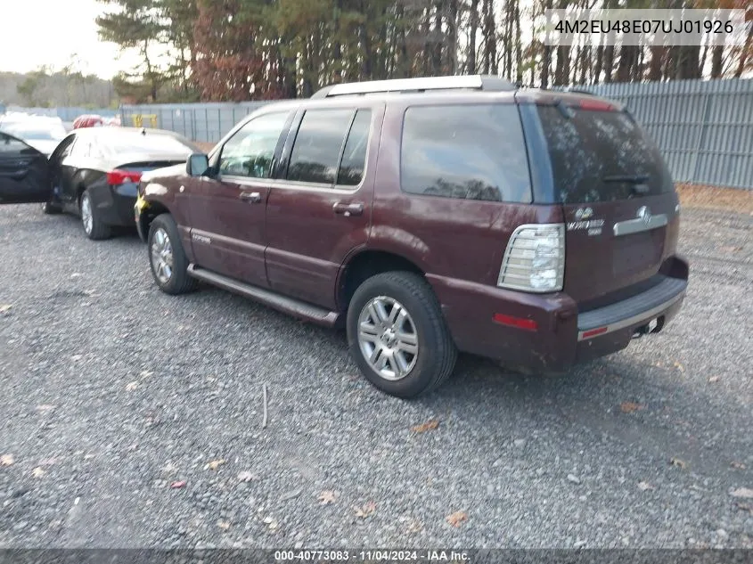 2007 Mercury Mountaineer Premier VIN: 4M2EU48E07UJ01926 Lot: 40773083