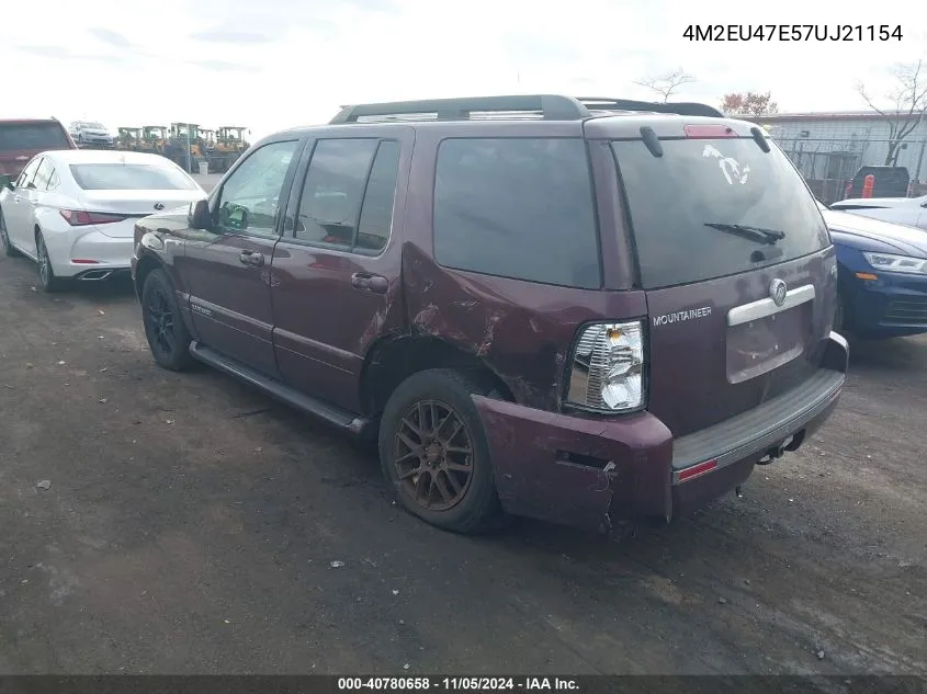 2007 Mercury Mountaineer VIN: 4M2EU47E57UJ21154 Lot: 40780658