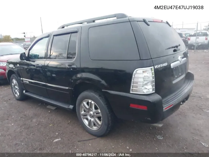 2007 Mercury Mountaineer VIN: 4M2EU47E47UJ19038 Lot: 40796217