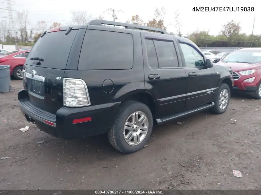 2007 Mercury Mountaineer VIN: 4M2EU47E47UJ19038 Lot: 40796217