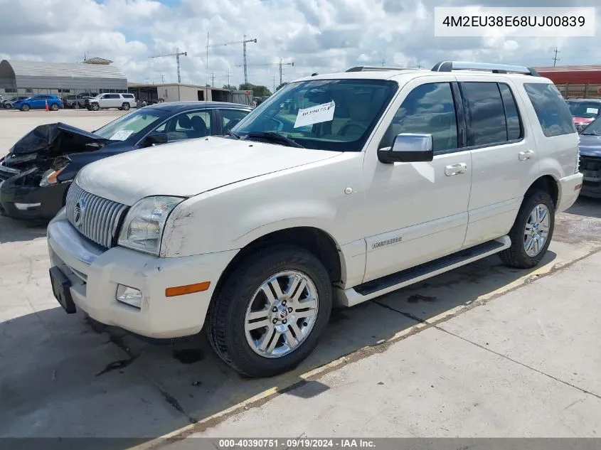 2008 Mercury Mountaineer Premier VIN: 4M2EU38E68UJ00839 Lot: 40390751