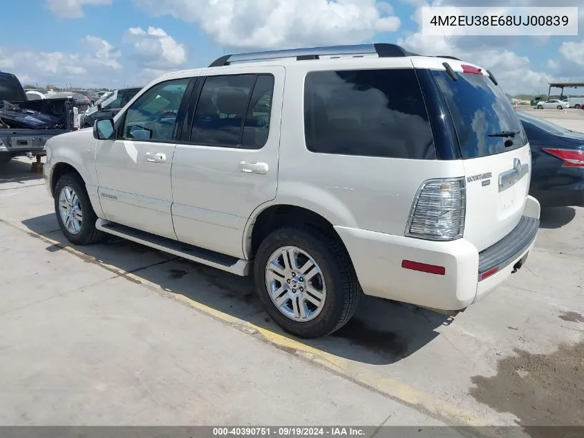 2008 Mercury Mountaineer Premier VIN: 4M2EU38E68UJ00839 Lot: 40390751