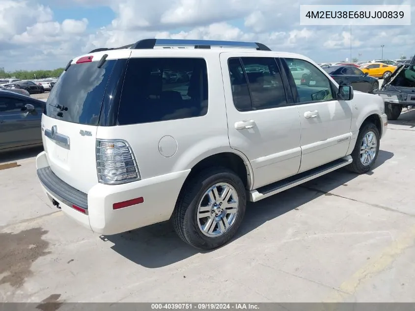 2008 Mercury Mountaineer Premier VIN: 4M2EU38E68UJ00839 Lot: 40390751