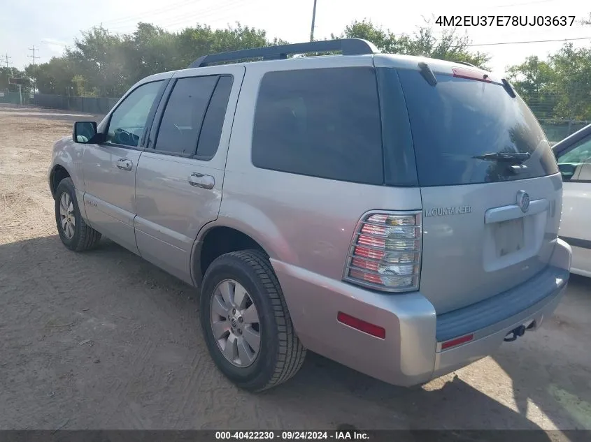 2008 Mercury Mountaineer Luxury VIN: 4M2EU37E78UJ03637 Lot: 40422230