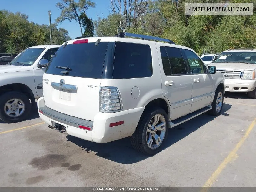 2008 Mercury Mountaineer Premier VIN: 4M2EU48888UJ17660 Lot: 40496200