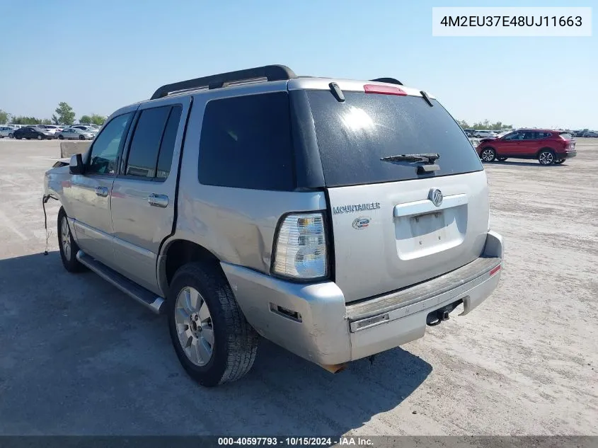 2008 Mercury Mountaineer VIN: 4M2EU37E48UJ11663 Lot: 40597793