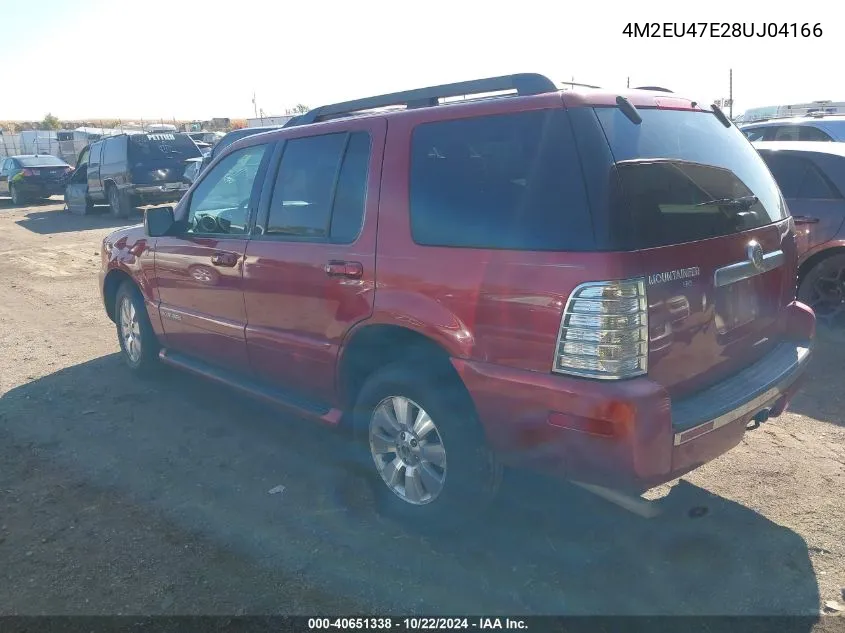 2008 Mercury Mountaineer VIN: 4M2EU47E28UJ04166 Lot: 40651338