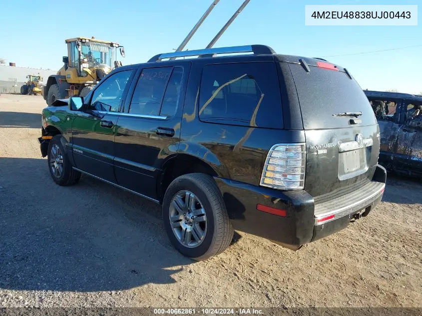 2008 Mercury Mountaineer Premier VIN: 4M2EU48838UJ00443 Lot: 40662861