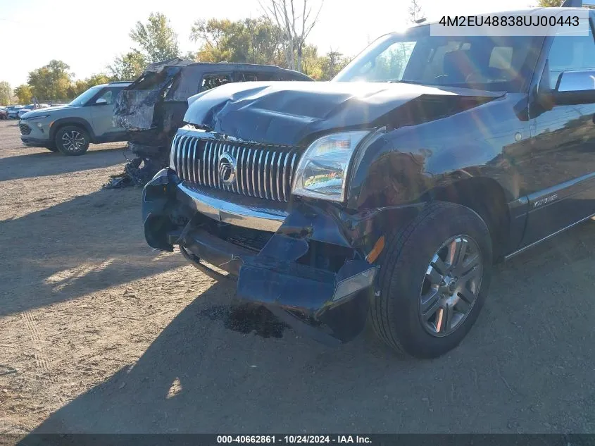 2008 Mercury Mountaineer Premier VIN: 4M2EU48838UJ00443 Lot: 40662861