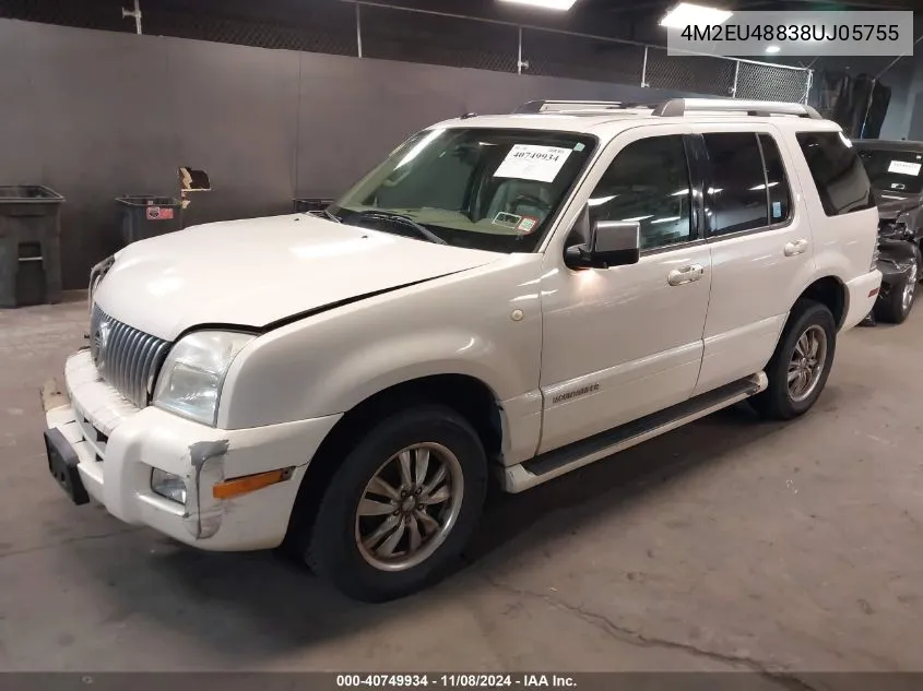 2008 Mercury Mountaineer Premier VIN: 4M2EU48838UJ05755 Lot: 40749934