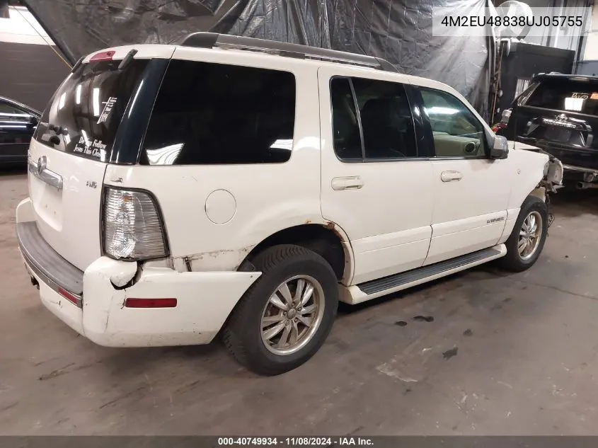 2008 Mercury Mountaineer Premier VIN: 4M2EU48838UJ05755 Lot: 40749934