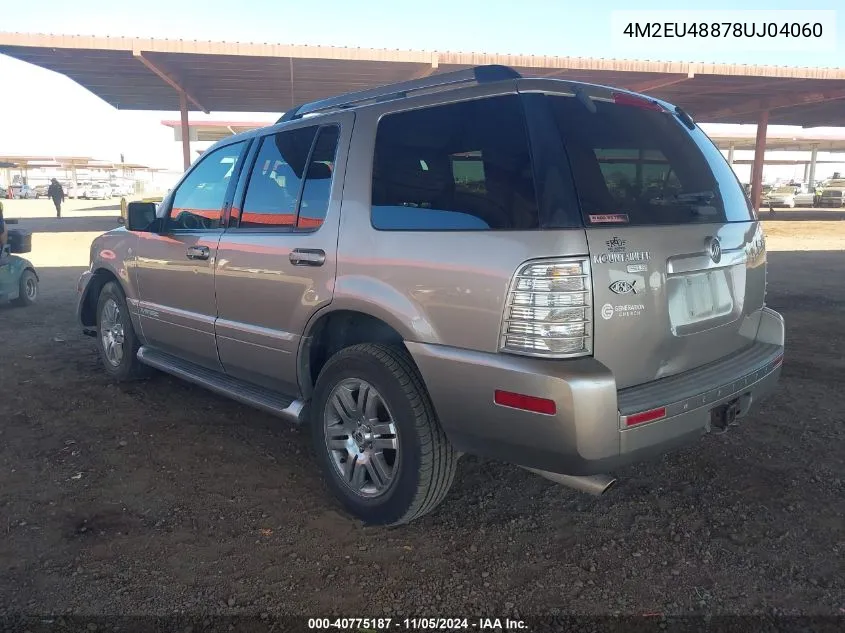 2008 Mercury Mountaineer Premier VIN: 4M2EU48878UJ04060 Lot: 40775187