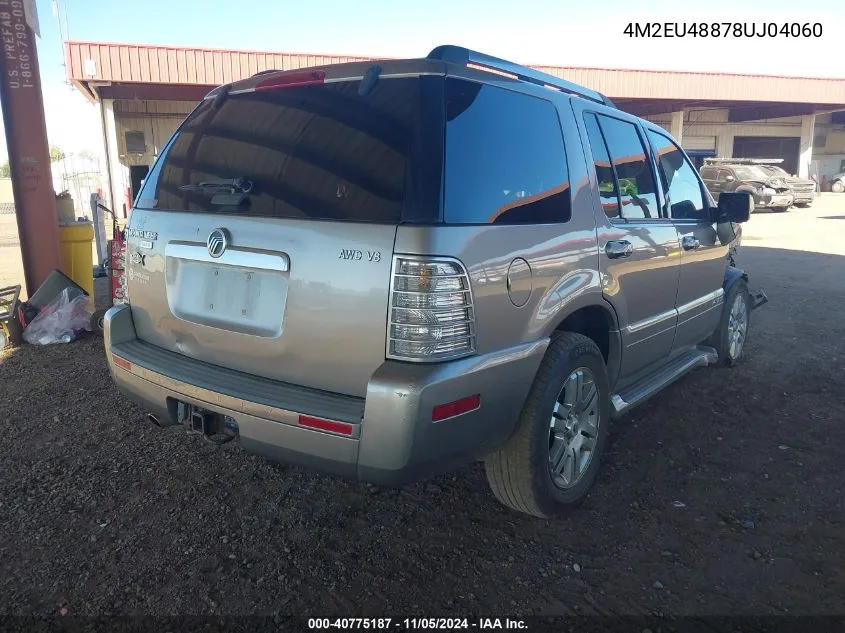 2008 Mercury Mountaineer Premier VIN: 4M2EU48878UJ04060 Lot: 40775187