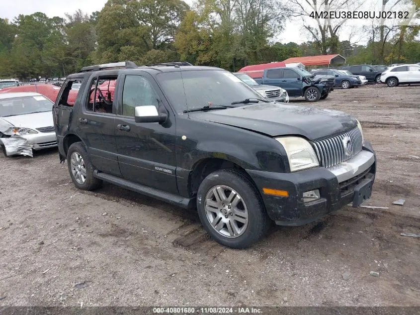 2008 Mercury Mountaineer Premier VIN: 4M2EU38E08UJ02182 Lot: 40801680