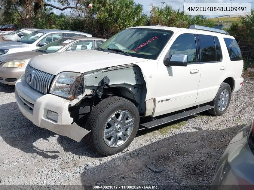 2008 Mercury Mountaineer Premier VIN: 4M2EU48848UJ09491 Lot: 40821017