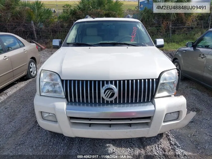 2008 Mercury Mountaineer Premier VIN: 4M2EU48848UJ09491 Lot: 40821017