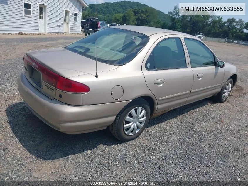 1998 Mercury Mystique VIN: 1MEFM6538WK633555 Lot: 39994364