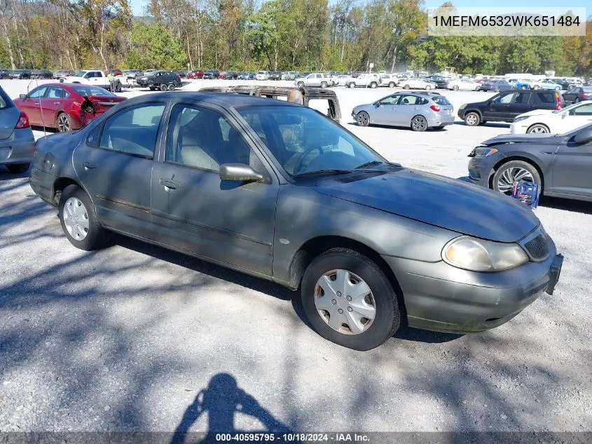 1998 Mercury Mystique VIN: 1MEFM6532WK651484 Lot: 40595795