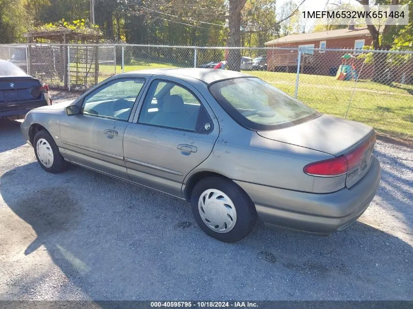 1998 Mercury Mystique VIN: 1MEFM6532WK651484 Lot: 40595795