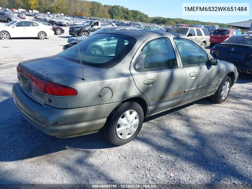 1998 Mercury Mystique VIN: 1MEFM6532WK651484 Lot: 40595795