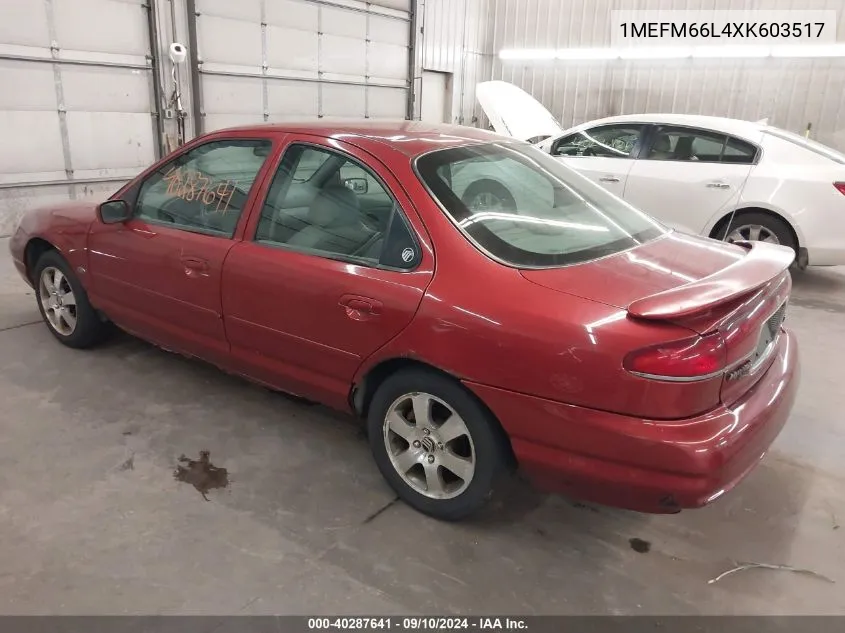 1999 Mercury Mystique Ls VIN: 1MEFM66L4XK603517 Lot: 40287641